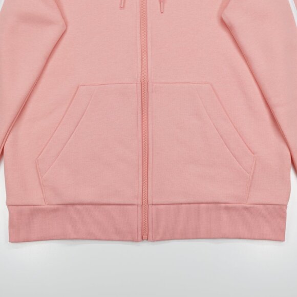 Adidas Women's Pocket Essentials 3 Stripes Full Zip Fleece Hoodie Pink Size L - Picture 3 of 10